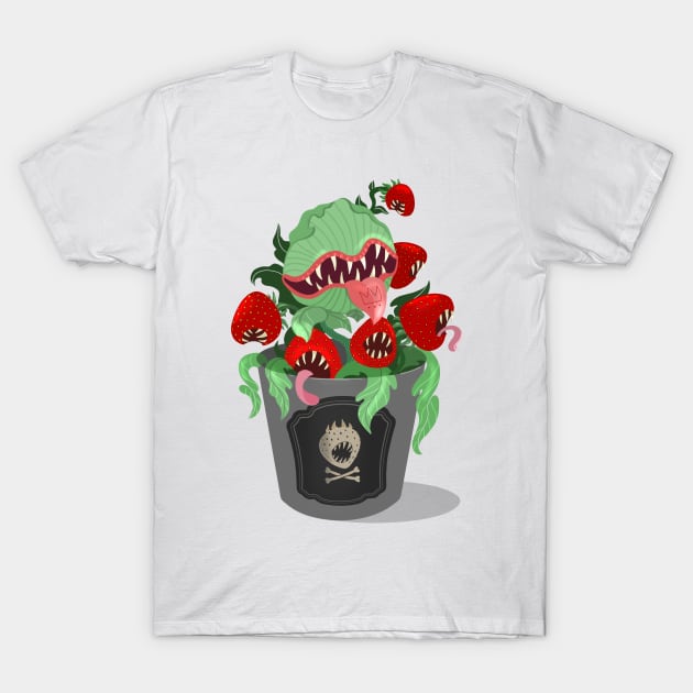 Carnivorous strawberries - Scary MOOD! T-Shirt by OrangeSdrew